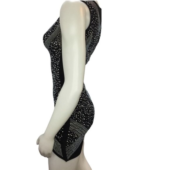 NWT KIKIRIKI Embellished Asymmetrical Mini Dress In Black Small - Picture 3 of 8